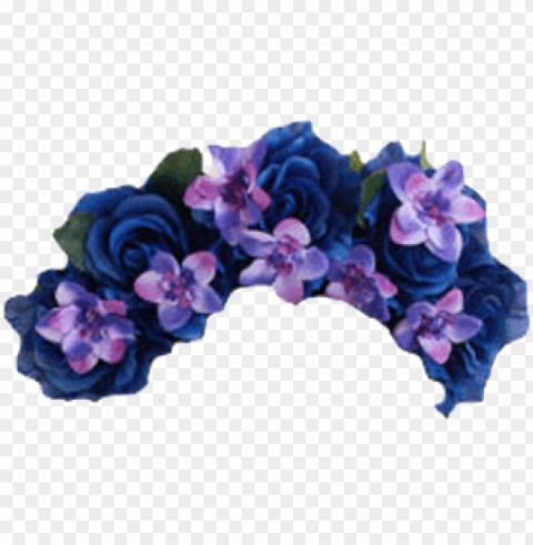 blue flower crown PNG transparent elements complete package