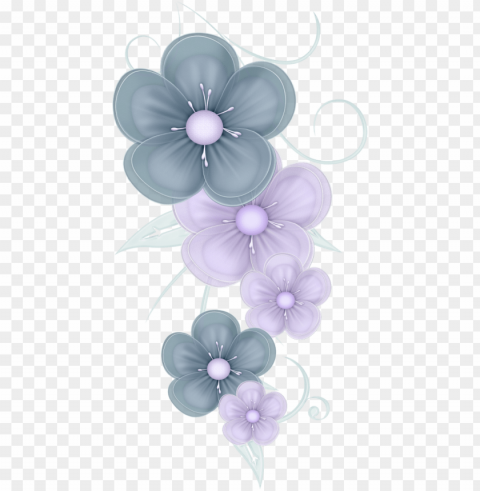 blue flowers by pvs - cute decoration clipart Transparent PNG download