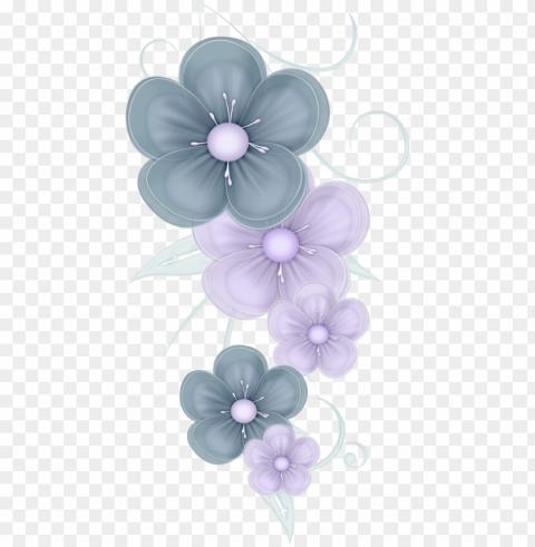 Blue Flowers By Pvs - Cute Decoration Clipart Transparent PNG Download