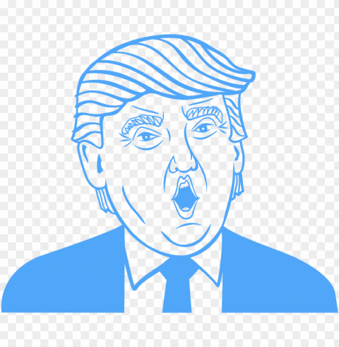 blue funny face of donald trump vector outline Isolated Icon with Clear Background PNG PNG transparent with Clear Background ID 74154944