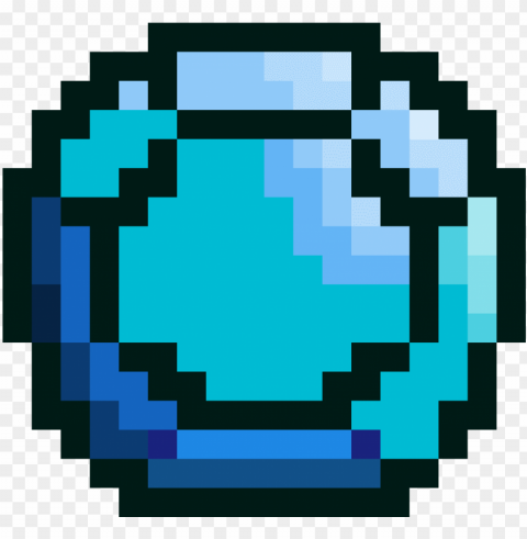 blue gem sprite - pixel art Isolated Artwork on Transparent Background