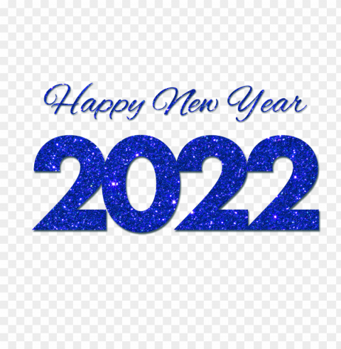 blue glitter happy new year 2022 free Isolated Item in HighQuality Transparent PNG