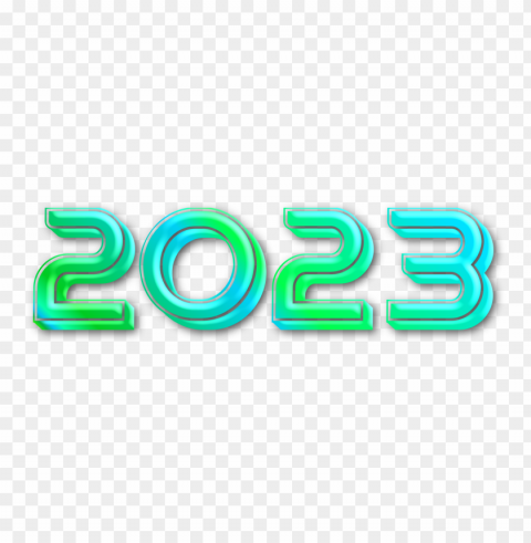 blue green 2023 glossy text logo free image Clear Background PNG Isolated Subject
