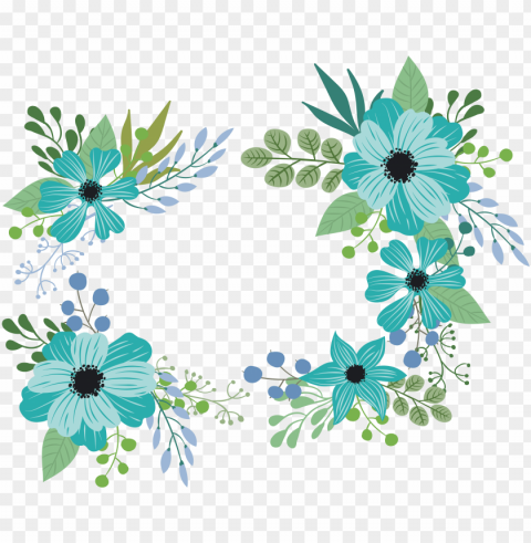 blue green flower Transparent PNG images for printing