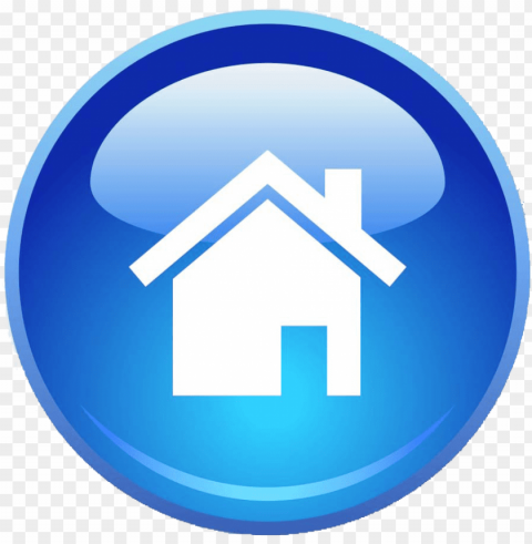 blue home page icon - icon button home PNG Isolated Subject on Transparent Background