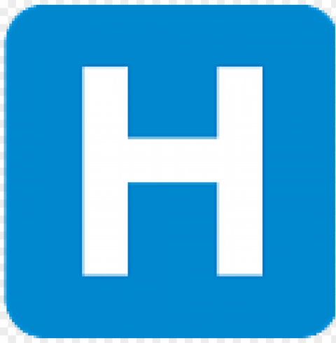 blue hospital sign PNG with transparent background free
