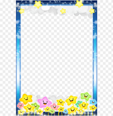 blue kidsphoto frame with stars - frames for kids Isolated Subject with Clear Transparent PNG
