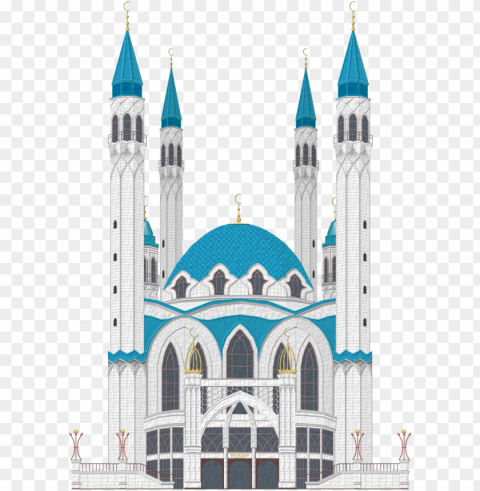 blue masjid russia mosque islamic vector icon Isolated Item on Clear Transparent PNG