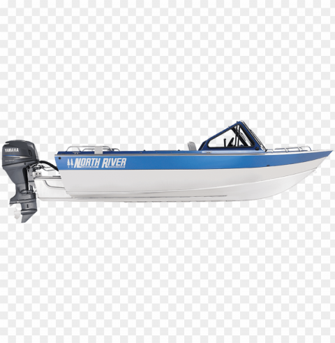 blue north river boat Transparent Background Isolated PNG Design