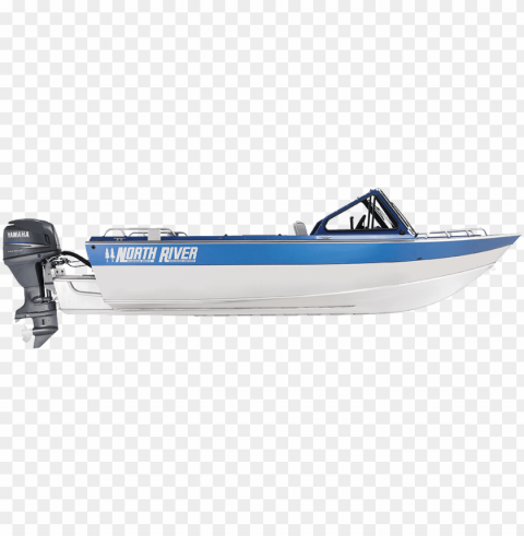 Blue North River Boat Transparent Background Isolated PNG Design