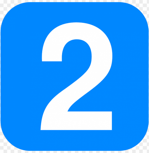 blue number 2 in rounded square PNG images with transparent canvas compilation
