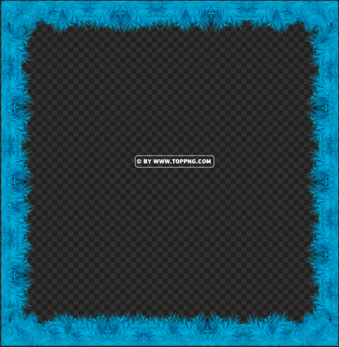 blue pine christmas border frame PNG transparent graphics for download