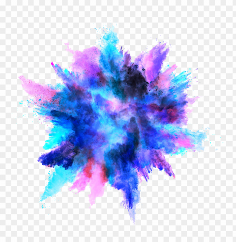 blue & pink watercolor smoke powder explosion Isolated Graphic on HighQuality PNG