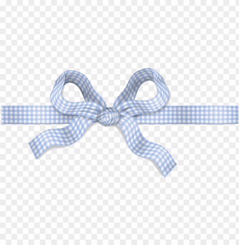 blue-pla#bow - checkered ribbon Isolated Character in Transparent PNG Format