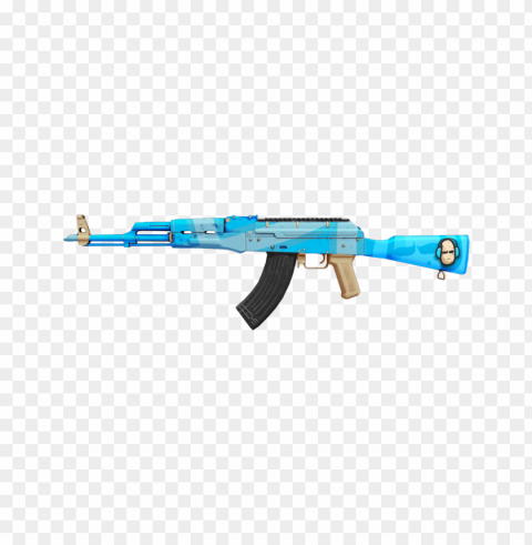 blue skin pubg akm gun weapon PNG for personal use