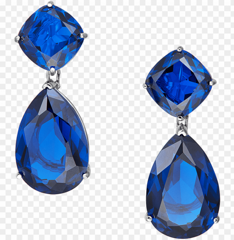 blue stone clip on earrings Clear Background Isolated PNG Icon