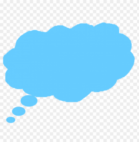 blue thought bubble Isolated Artwork on Clear Background PNG