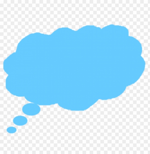 Blue Thought Bubble Isolated Artwork On Clear Background PNG