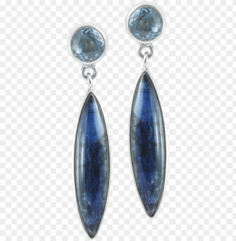 blue topaz & kyanite sterling silver earrings - earri Transparent graphics