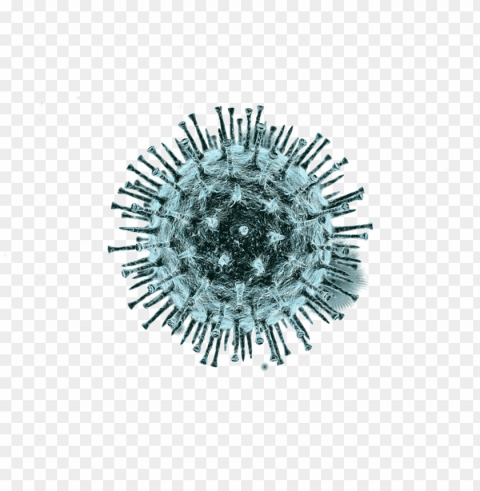 blue virus with spikes PNG with alpha channel for download