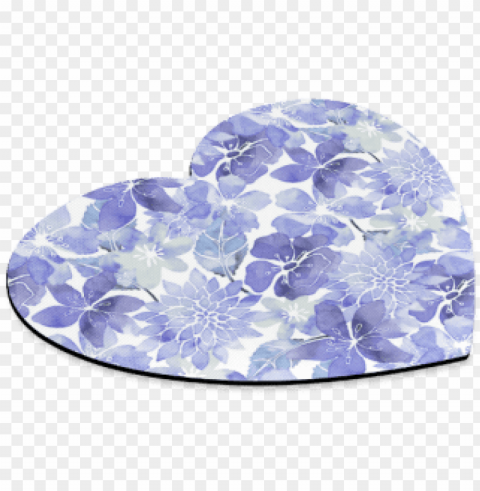 blue watercolor flower pattern heart PNG transparent graphics comprehensive assortment