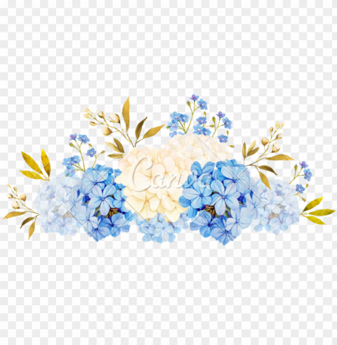 Blue White Jadmine - Watercolor Blue Flowers Transparent ClearCut Background PNG Isolation