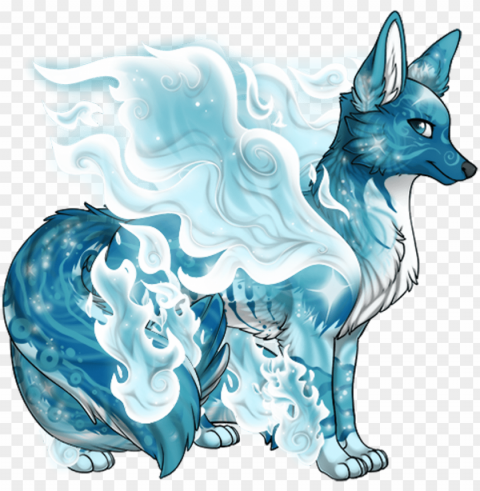 #blue #white #wolf #animals #winged #wings #freetoedit - illustratio Transparent Background Isolated PNG Design Element