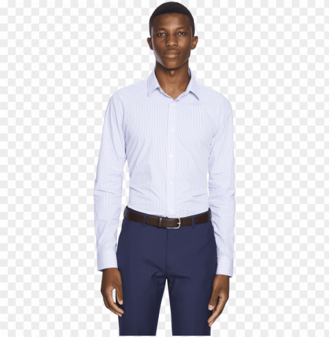 blue winston slim dress shirt - gentlema PNG Image with Clear Isolated Object