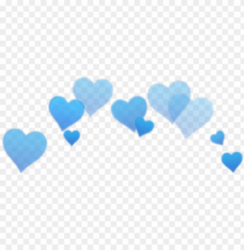 blur filter - blue heart crown PNG Isolated Subject on Transparent Background