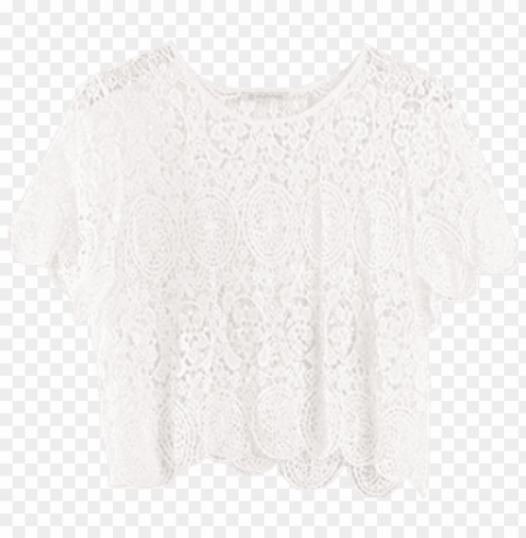 blusa blanca encaje - crochet Free PNG