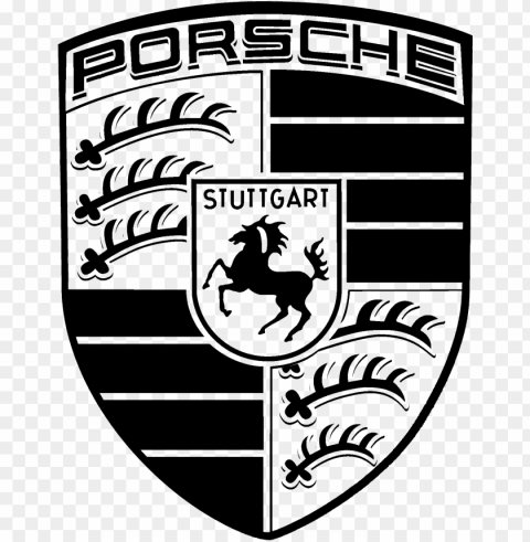 bmw logo decal - porsche black logo Isolated Graphic on Clear Transparent PNG
