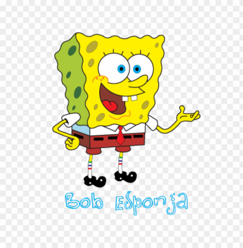 bob esponja logo vector free Isolated Artwork on Clear Background PNG