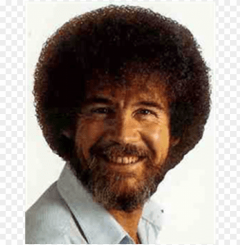 bob ross afro svg black and white library - bob ross Isolated Design on Clear Transparent PNG
