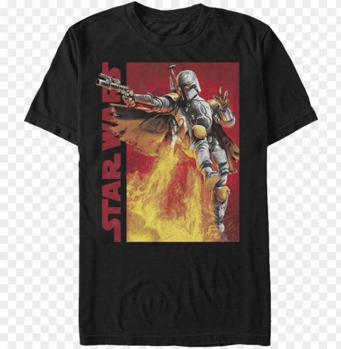 boba fett jetpack star wars t-shirt - ravensburger star wars 500 piece ClearCut Background PNG Isolated Item