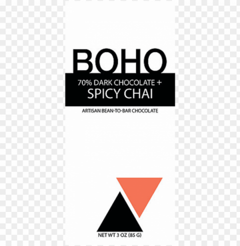 boho 70% dark chocolate spicy chai - triangle PNG Isolated Subject on Transparent Background