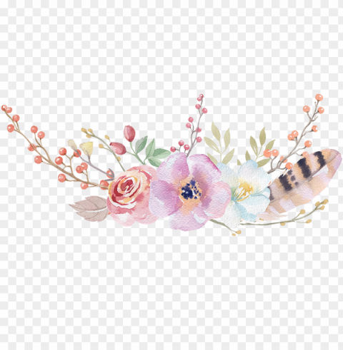 boho vector watercolor - bohemian watercolor flowers PNG transparent graphics for download