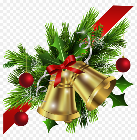 Christmas Bell PNG Isolated Object on Clear Background