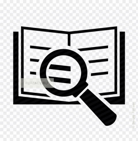 book search vector icon graphic royalty free download - magnifying glass book ico Clear PNG