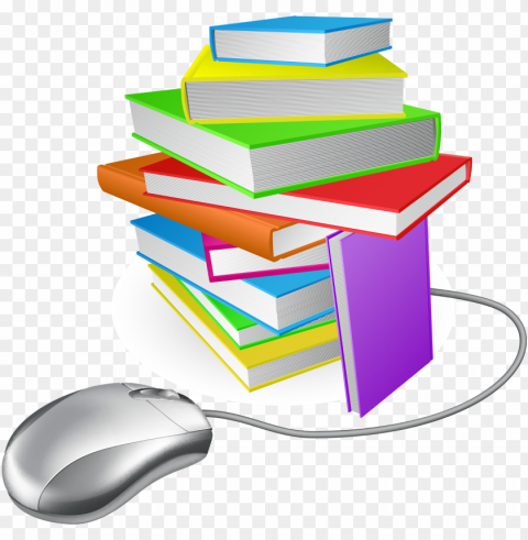 book with mouse PNG Isolated Object on Clear Background