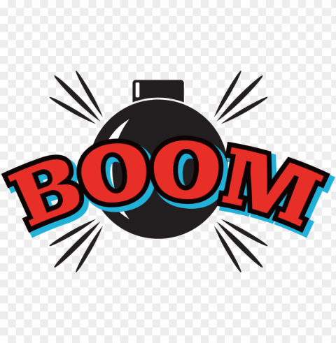 boom stickers word expression comic cartoon Isolated Object on Clear Background PNG