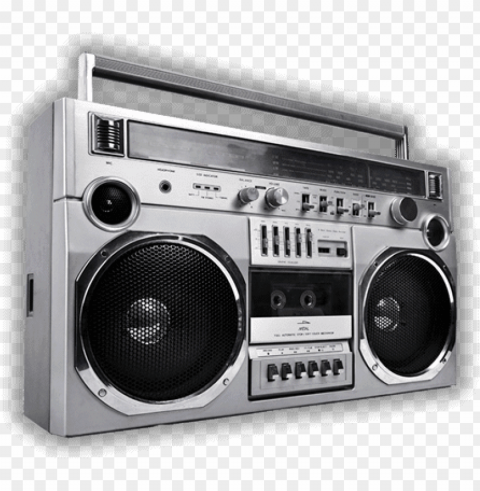 boomboxes become status symbols carried on the shoulder - radio 1980 PNG Image Isolated with Clear Background