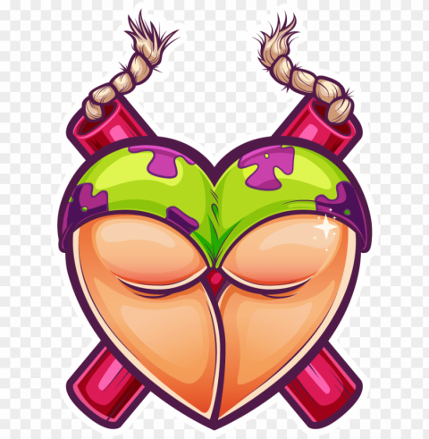 booty heart sticker Clear background PNG elements