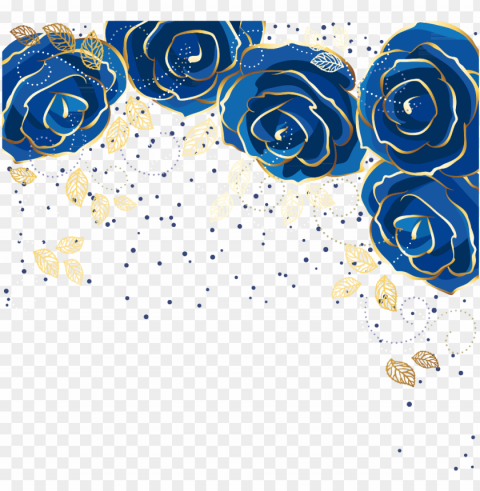 boquet bouquet watercolor watercolour flowers flower - blue sparkle border transparent PNG Isolated Object with Clarity