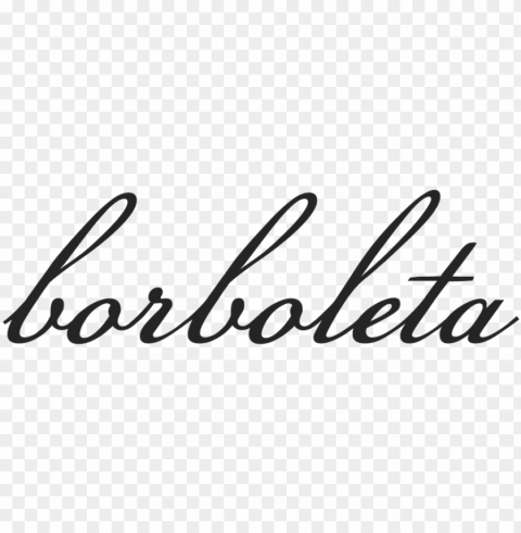 borboleta beauty - calligraphy Isolated Item in Transparent PNG Format