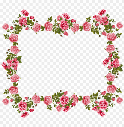 borde de flores - pink flower border desi Transparent design PNG