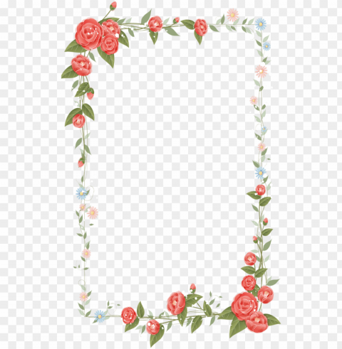 border flowers drawing clip art - imagenes de marcos para caratulas Clear Background PNG Isolated Graphic Design