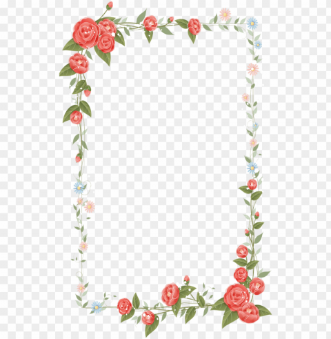 Border Flowers Drawing Clip Art - Imagenes De Marcos Para Caratulas Clear Background PNG Isolated Graphic Design