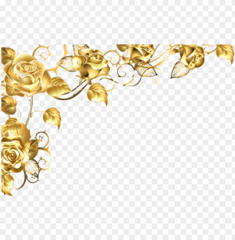 border flowers - gold flower border transparent PNG files with alpha channel assortment