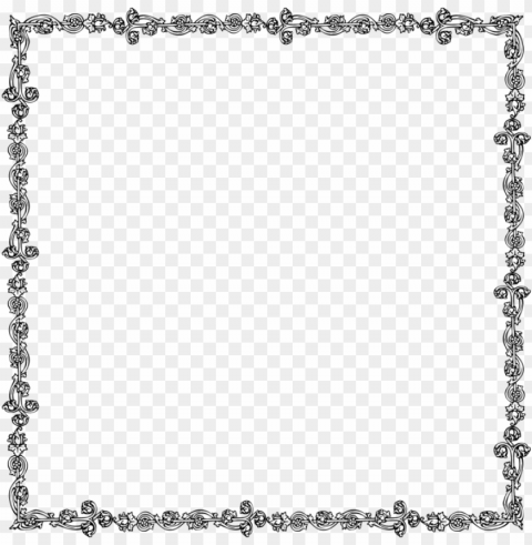 borders and frames picture frames victorian era ornament - transparent black and white border PNG Image with Isolated Element