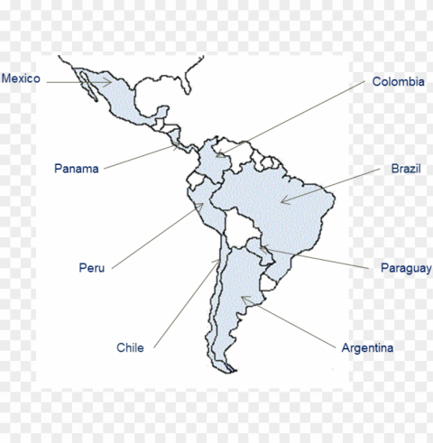 bo's network in south america includes mexico brazil - map of south america Isolated Graphic on Clear PNG